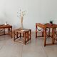 Set of 3 vintage nesting tables in bamboo and woven rattan