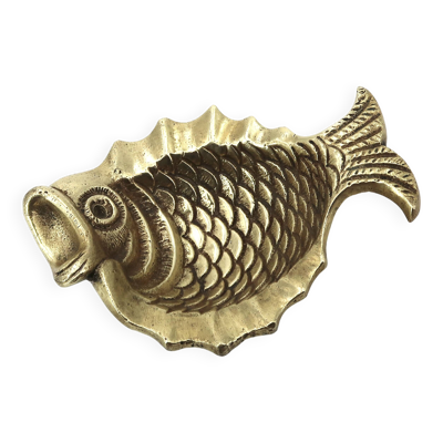 Vide poche ou cendrier en laiton forme de poisson style rascasse années 50