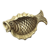 Brass catchall or ashtray in the shape of a fish, scad style from the 1950s.