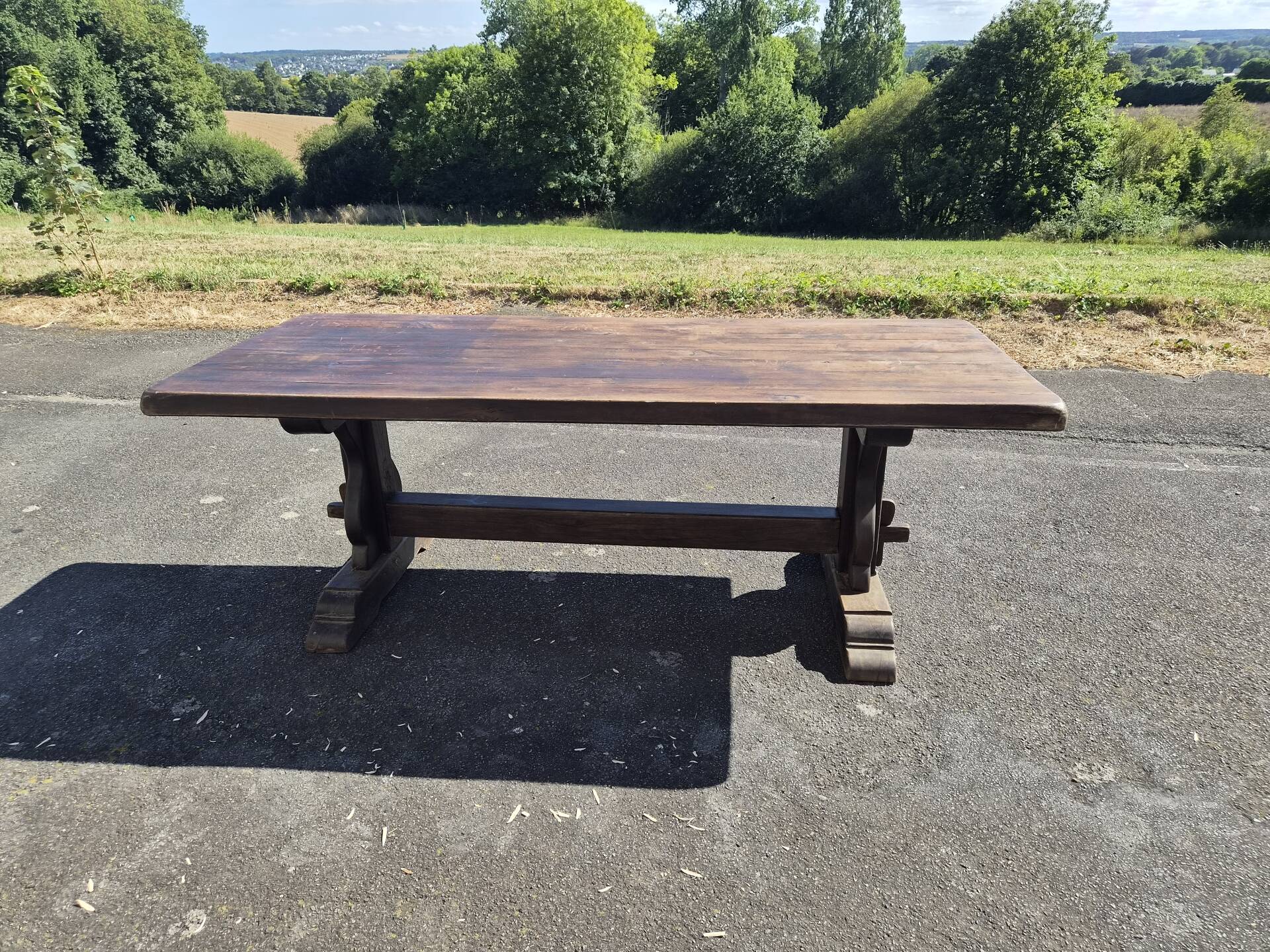 Solid wood monastery table