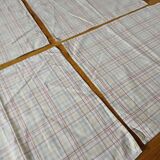 6 antique checkered napkins