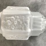 Old frosted glass lampshade suspension ceiling lamp art deco 30 cm