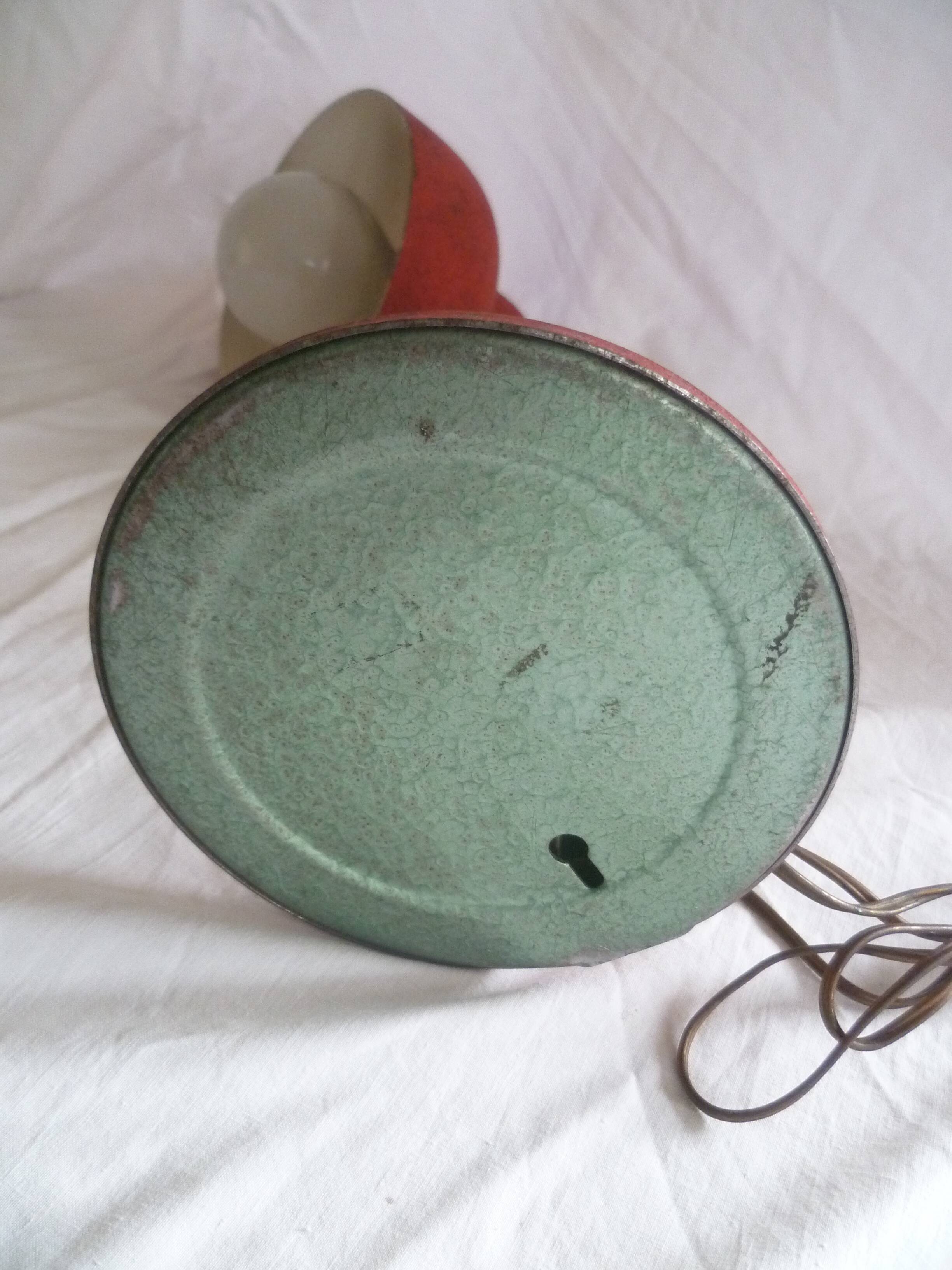 50's red granite paint desk lamp from the brand: aluminor nice