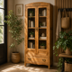 Armoire parisienne vitres biseautées chêne blond art déco 1930