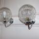 Pair of 1970 chrome and glass sconces