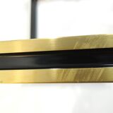 Set of Nesting Coffee Tables in Gold Metal & Beveled Glass by Pierre Vandel