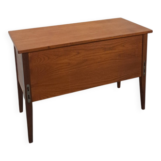 Coffre à jouets en teck danois, coffre de rangement vintage