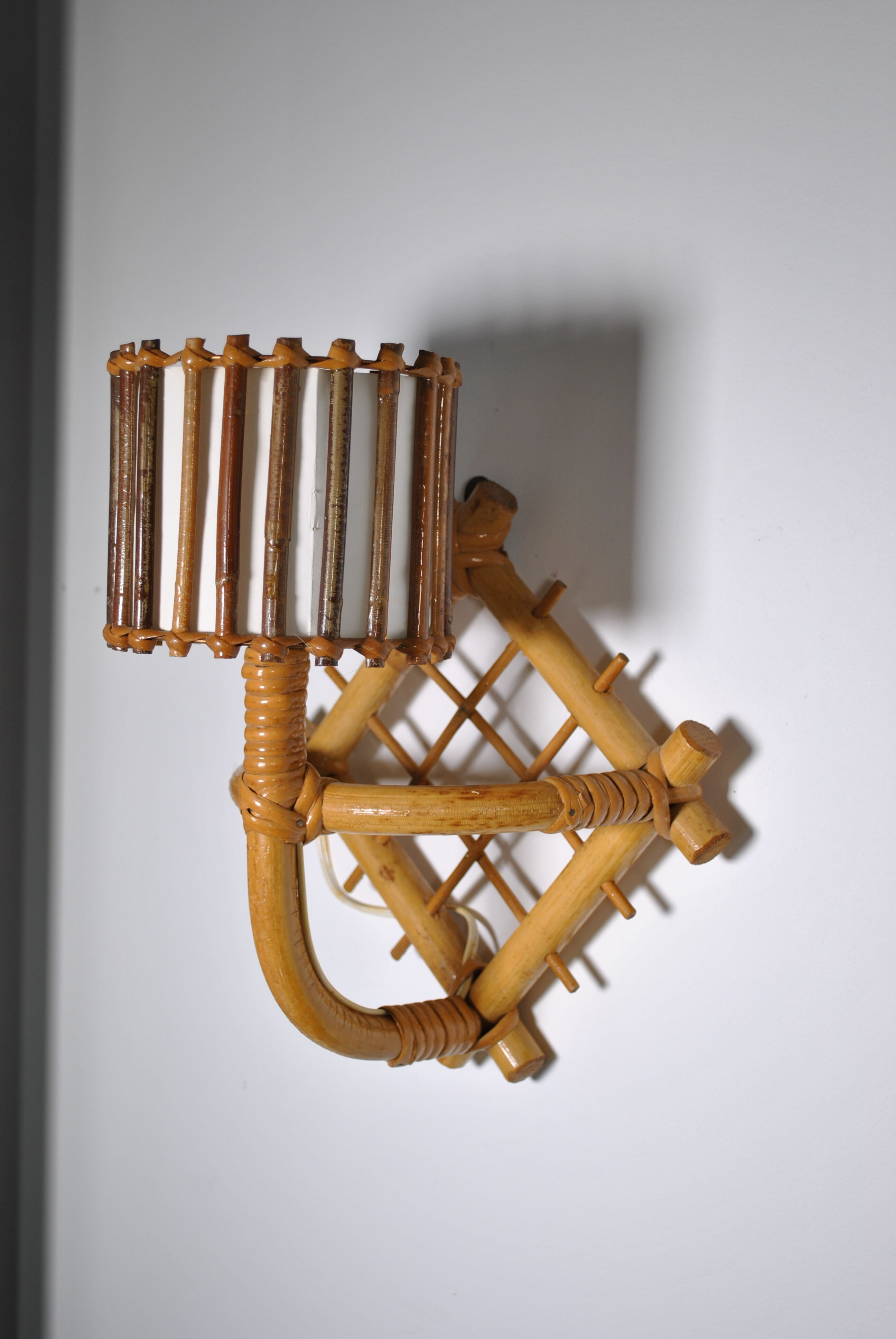Pair of rattan sconces 1960