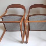 Pair of chairs Baumann sled feet 60s