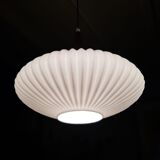 Seventies pleated glass pendant light, space, Danish design