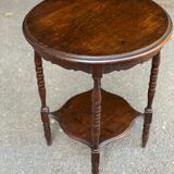 Vintage art deco round shelf in solid wood