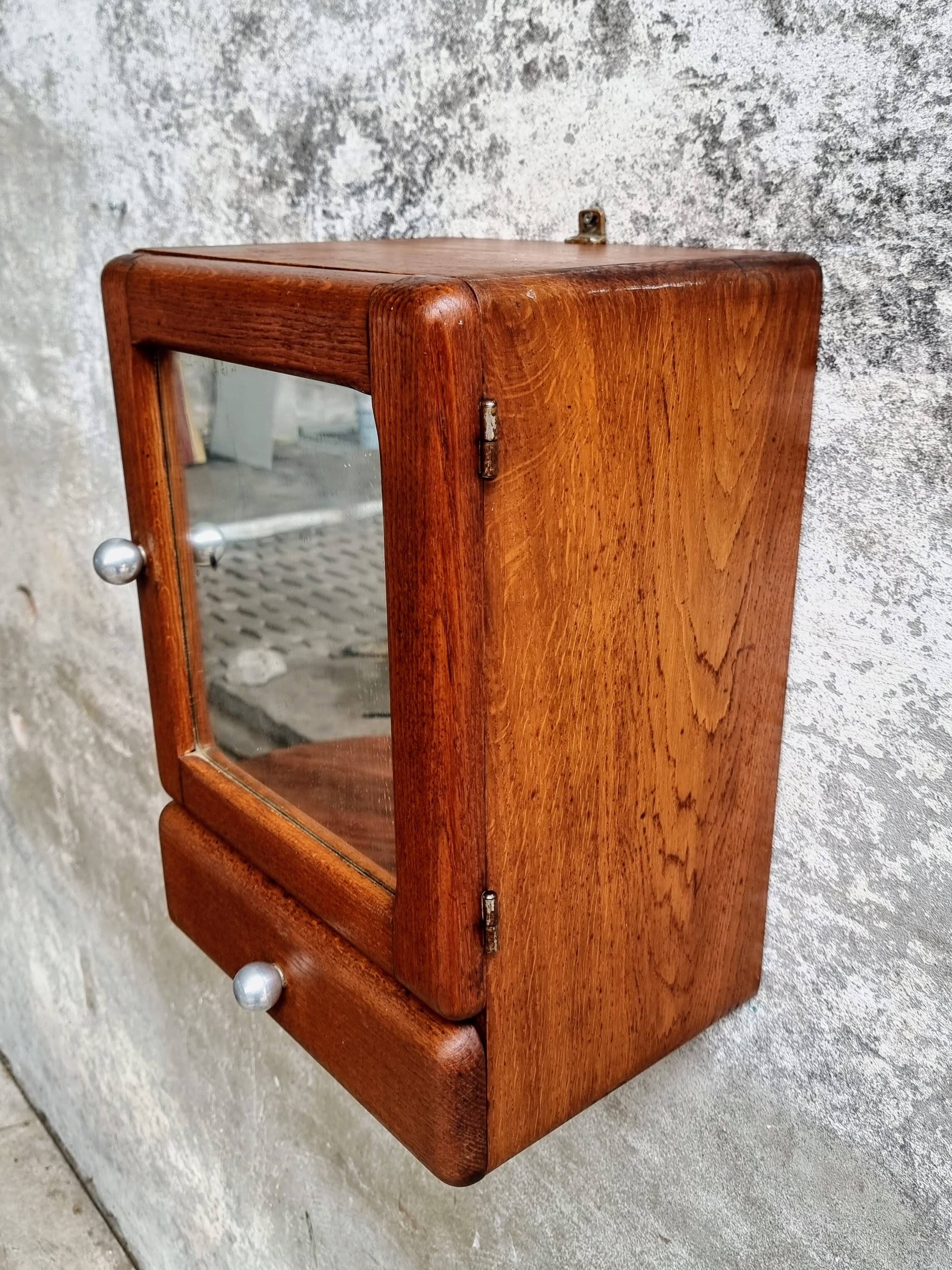 Ancien placard suspendu armoire à pharmacie armoire de salle de bain en chêne