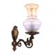 Pair of brass wall lamps, early 20th century, Poland.