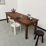 Table de ferme en pin 223 cm, années 70