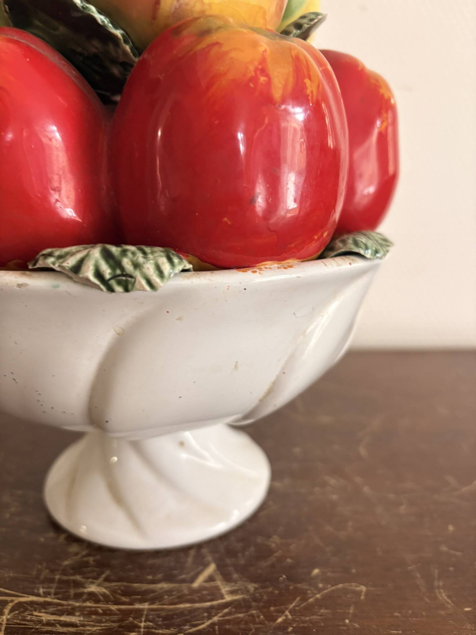 Fruit Bowl Centre Table Enamelled Ceramic Barbotine Vallauris Style