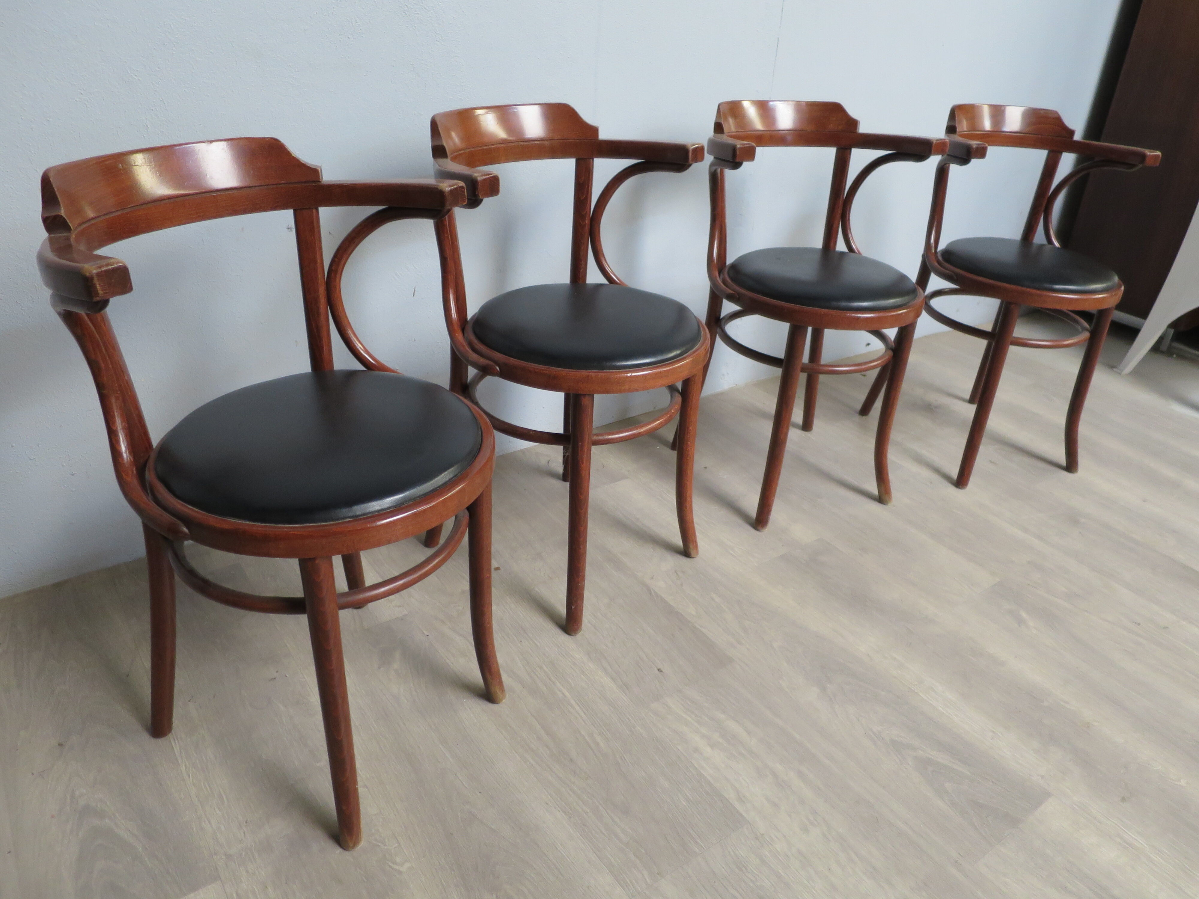 4 vintage bistro armchairs