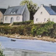 Peinture à l huile bord de mer Breton fait sur toile
