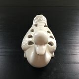 Canard pique fleurs blanc