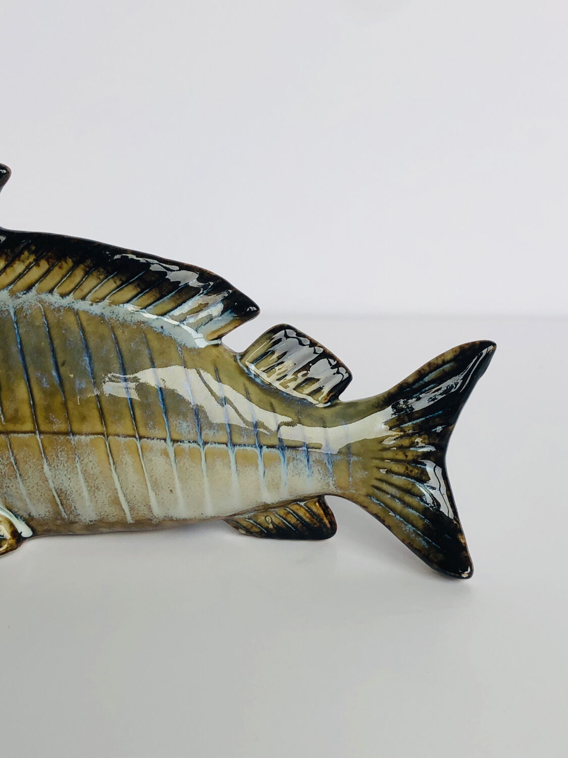 2 fish in glazed ceramic vintage