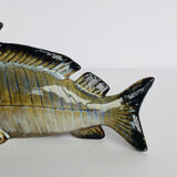 2 fish in glazed ceramic vintage