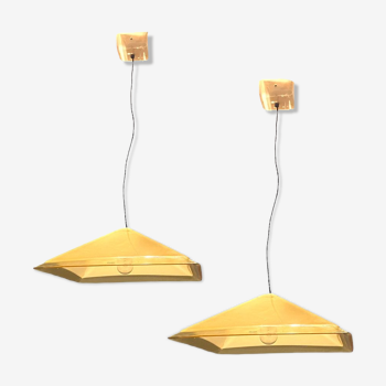 Italian Acrylic Light Pendants from IGuzzini, Set of 2