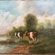 Tableau ancien - Deux vaches