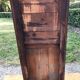 Antique cherry wood farm table with turned base with 2 drawers and 1 pull
