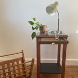 Pedestal table art deco wood and marble