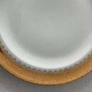 Cake service 6 dessert plates and 2 dishes Georges Boyer porcelain Limoges 1950