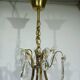 4-light bronze and crystal chandelier