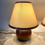 Pair of bedside lamps foot ball