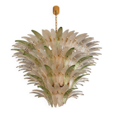 Sputnik Glass Palmetta Chandelier Clear and Green