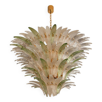 Sputnik Glass Palmetta Chandelier Clear and Green