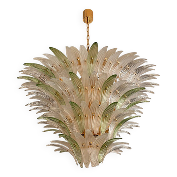 Sputnik Glass Palmetta Chandelier Clear and Green