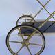 Vintage 1960's bar rolling table smoked glass gilded metal