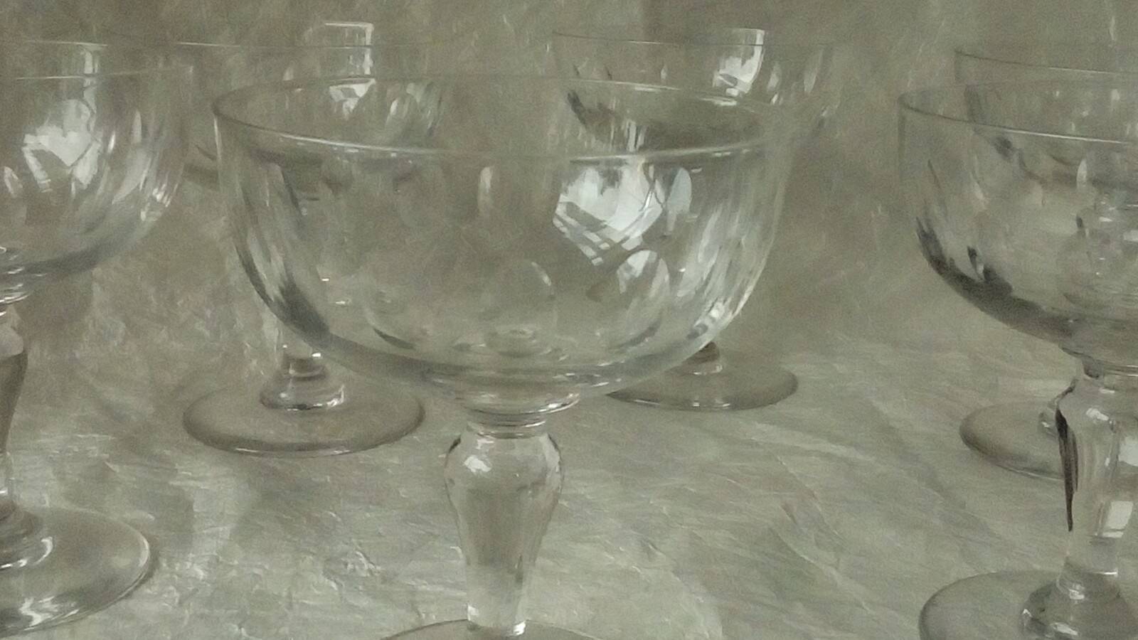 Antique faceted glass champagne coupes