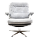 Vintage armchair with gray suede upholstery made in the 1970s