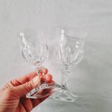 12 verres à pied vintage en cristal d´Arques