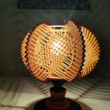 Mid century wooden bedside table lamp 1960