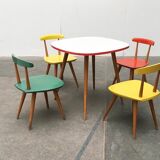 Children's table and chair set by Karla Drabsch for Kleid & Raum, 1950s, set of 5.