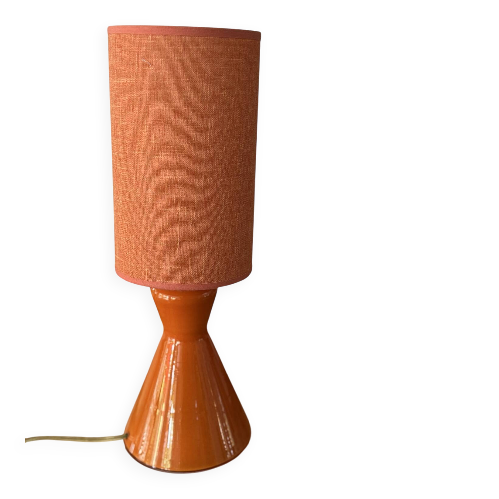 Lampe opaline diabolo orange