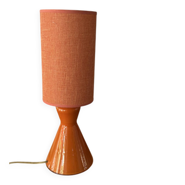 Orange diabolo opaline lamp