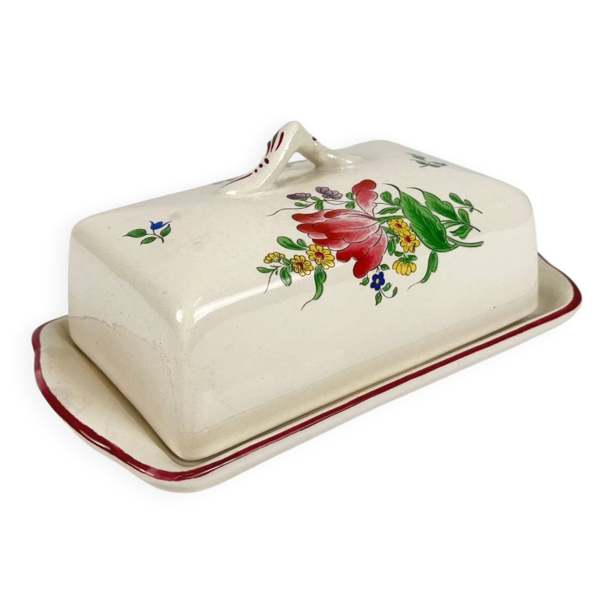 Butter dish KG Luneville model Réverbère 1950, earthenware