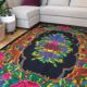 The bee rug, amazing vintage romanian wool rug, elegant romantic, bohemian design, rustic eclectic