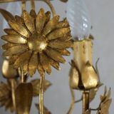 golden chandeliers with flowers.