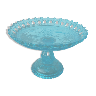 Coupe montée verre moulé bleue