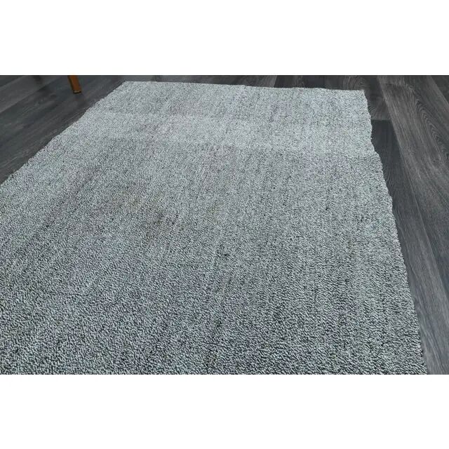 Vintage Turkish Oushak Handmade Wool Cotton Gray Area Rug 98x202