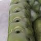 Stylish, English green cow leather spacious 2.5 seater chesterfield sofa