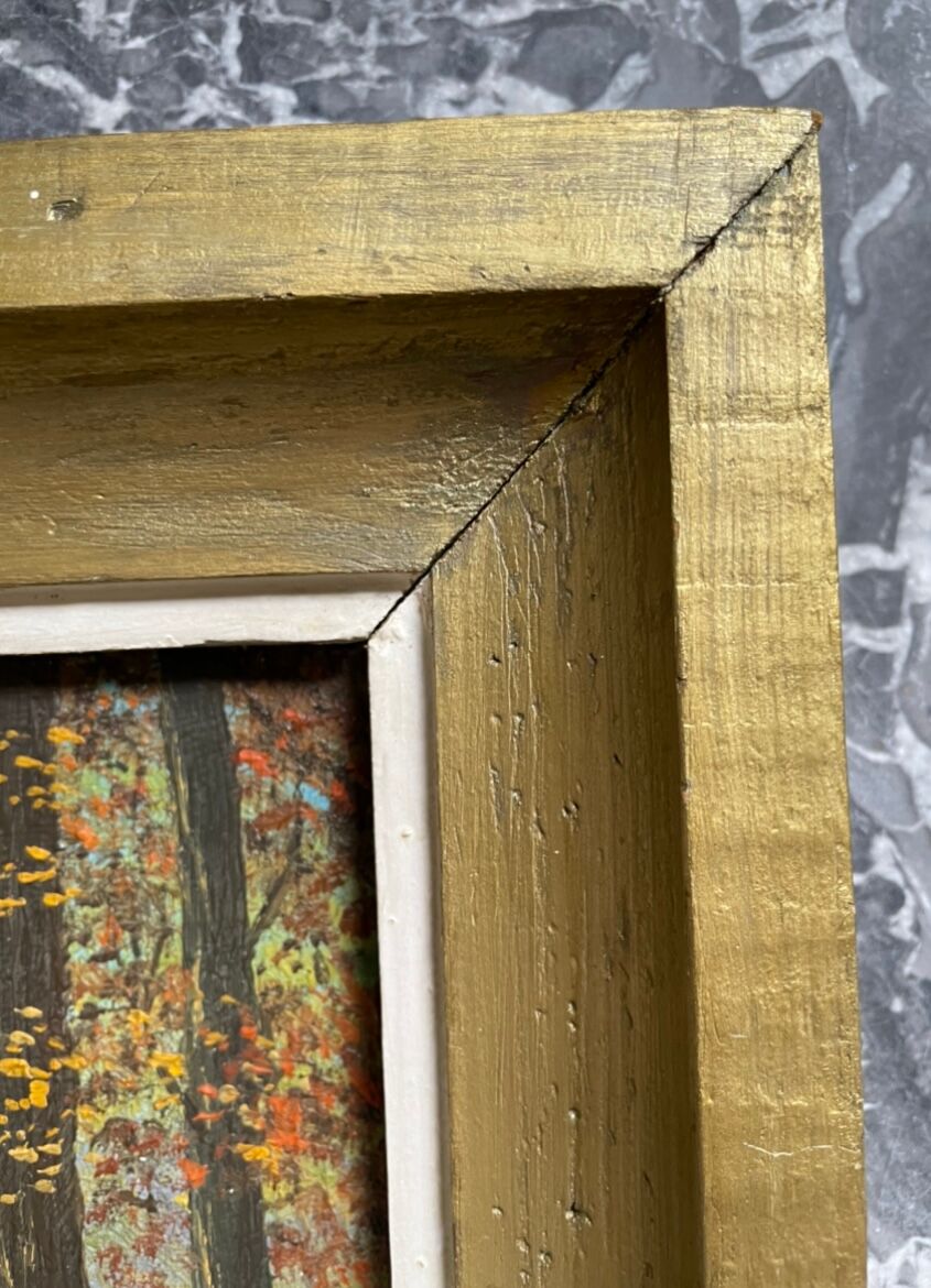 Old painting, river landscape signed M.Bonvin