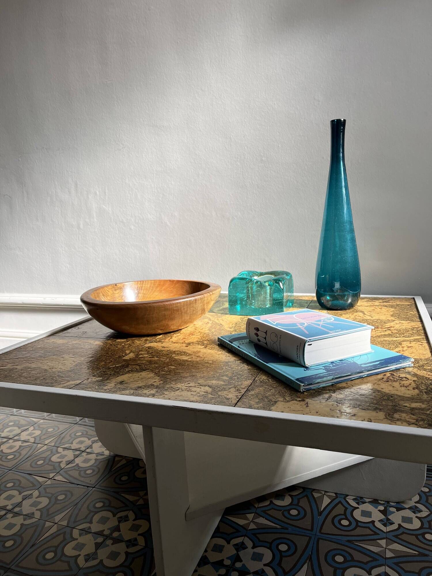 Wood and cork coffee table 1970